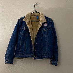 Vintage Mickey Mouse Faux Fur Denim Jacket